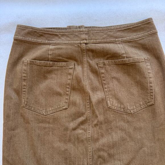 Lauren Jeans Ralph Lauren Brown Cotton Blend Belted Pencil Skirt equestrian 4 - Picture 6 of 7